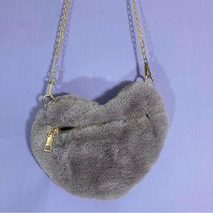 Lavender Plush Heart Crossbody